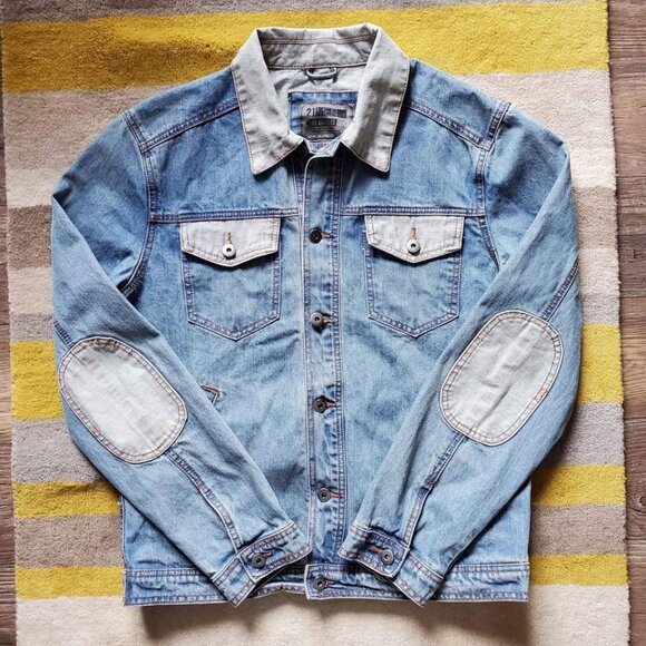 2x Forever 21 Denim Trucker Jackets - Sz L - Picture 3 of 9